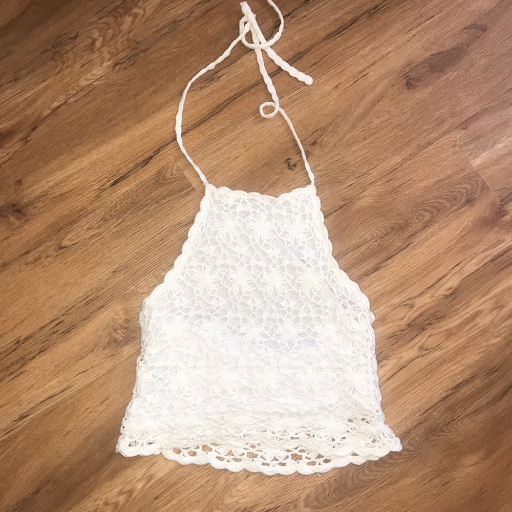 Crochet White Halter Top